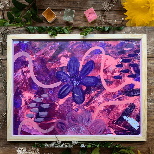 Mix Media « Galaxy florale »
